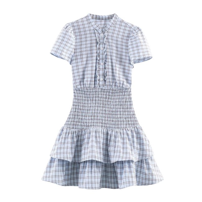 Layered Checkered Short Dress