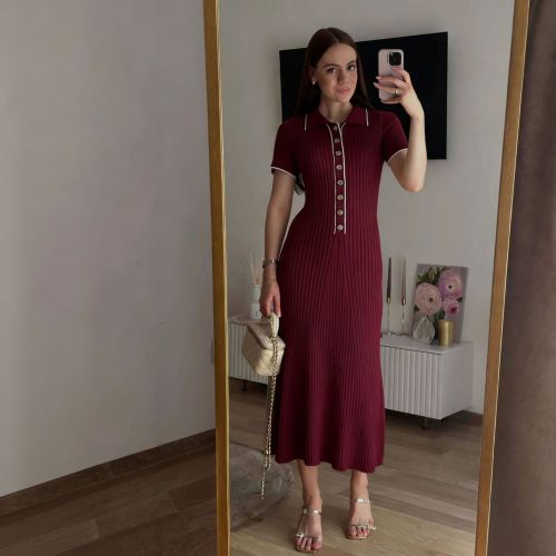 Chic Color-Block Bodycon Knit Dress