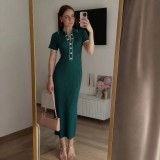 Chic Color-Block Bodycon Knit Dress