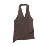 Satin Feel Halter Neck Top