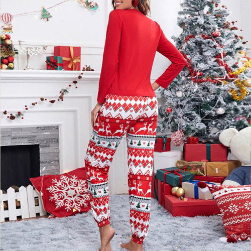 Women's Casual Pajamas Christmas Home Wear Two Piece Set Pajamas