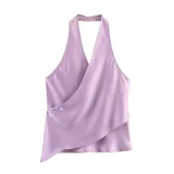 Satin Feel Halter Neck Top
