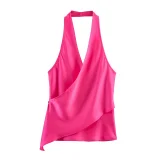 Satin Feel Halter Neck Top
