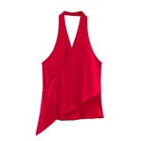 Satin Feel Halter Neck Top