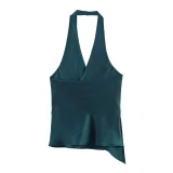 Satin Feel Halter Neck Top