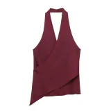 Satin Feel Halter Neck Top