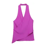 Satin Feel Halter Neck Top