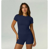 Quick-Dry Fitted Short Sleeve Yoga Set