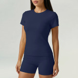 Quick-Dry Fitted Short Sleeve Yoga Set