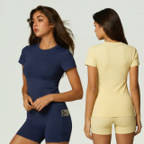 Quick-Dry Fitted Short Sleeve Yoga Set