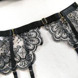 IHOOV Lingerie Lace Underwire Bra g String Thong Embroidered Sexy Lingerie 3 Piece Lingerie Set Women