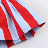 Striped Sleeveless Shirt with Bow Tie