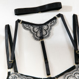 IHOOV Lingerie Lace Underwire Bra g String Thong Embroidered Sexy Lingerie 3 Piece Lingerie Set Women