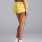 exy Babe Lace Trim Layered Cake Low Waist Hot Pants Skirt Pants