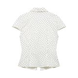 Short Sleeve Collared Pleated Waist Shirt