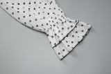 Polka Dot Chiffon Loose Long Cardigan Dress Beach Cover-Up Set