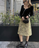 Bestselling Snake Print Straight Midi Skirt