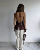 Sleeveless Sexy Leather Fringe Vest Top
