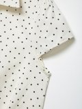Short Sleeve Collared Pleated Waist Shirt