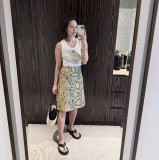Bestselling Snake Print Straight Midi Skirt