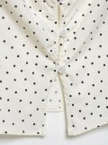 Short Sleeve Collared Pleated Waist Shirt