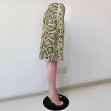 Bestselling Snake Print Straight Midi Skirt