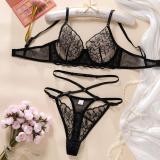 Sexy Set with Embroidered Mesh Detachable Belt and Push-Up