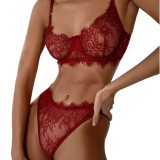 Lace French Sheer Bra Sexy Lingerie Set