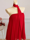 Elegant Backless Chiffon Dress