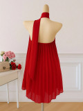 Elegant Backless Chiffon Dress