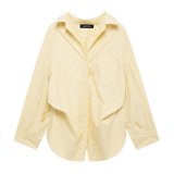 Loose Fit Striped Crepe Shirt