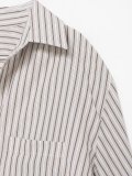 Loose Fit Striped Crepe Shirt