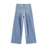 High-Waisted Stretch Wide-Leg Jeans