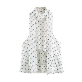 Polka Dot Layered Halter Neck Top