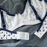 Polka Dot Color Block Lingerie Set