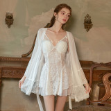 Lace and Mesh Backless Seductive Nightgown