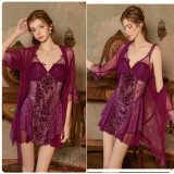 Lace and Mesh Backless Seductive Nightgown