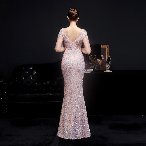 Elegant Iridescent Sequin Mermaid Formal Dress for Women