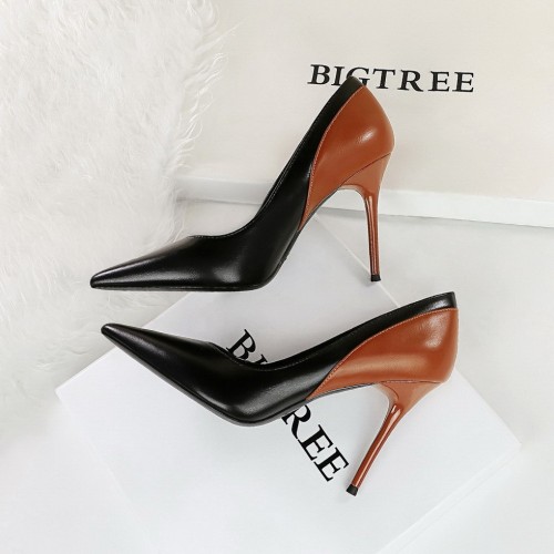 Colorblock Pointed Toe Thin Heel Women’s Pumps