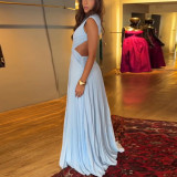 Solid Color Sleeveless Round Neck Dress
