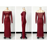 Sexy Long Fitted One-Shoulder Sheer Evening Gown