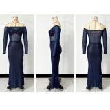 Sexy Long Fitted One-Shoulder Sheer Evening Gown