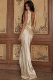 Elegant Off-Shoulder Satin Bodycon Long Dress