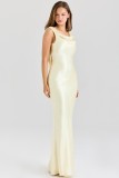 Elegant Off-Shoulder Satin Bodycon Long Dress