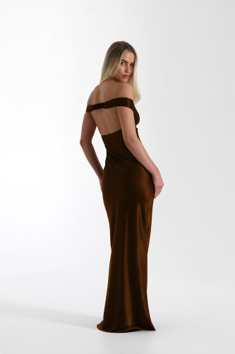 Elegant Satin Long Evening Dress for Women