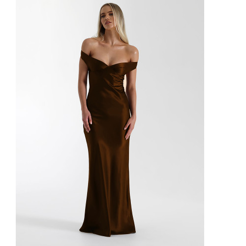 Elegant Satin Long Evening Dress for Women