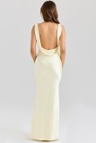 Elegant Off-Shoulder Satin Bodycon Long Dress