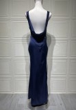 Elegant Off-Shoulder Satin Bodycon Long Dress