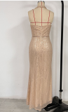 Sexy Sequin Halter Slim Fit Evening Gown