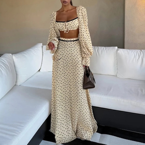 Sexy Polka Dot Cami Dress Fashionable Casual Set